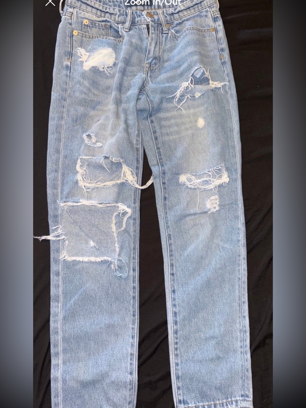 Light Blue Distressed Men's Jeans - Picture 2 of 3